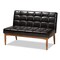 Baxton Studio Sanford Mid-Century Dark Brown Faux Leather and Walnut Brown Finished Wood 3-PC Dining Nook Set 184-11343-9305-Zoro - alternate 3